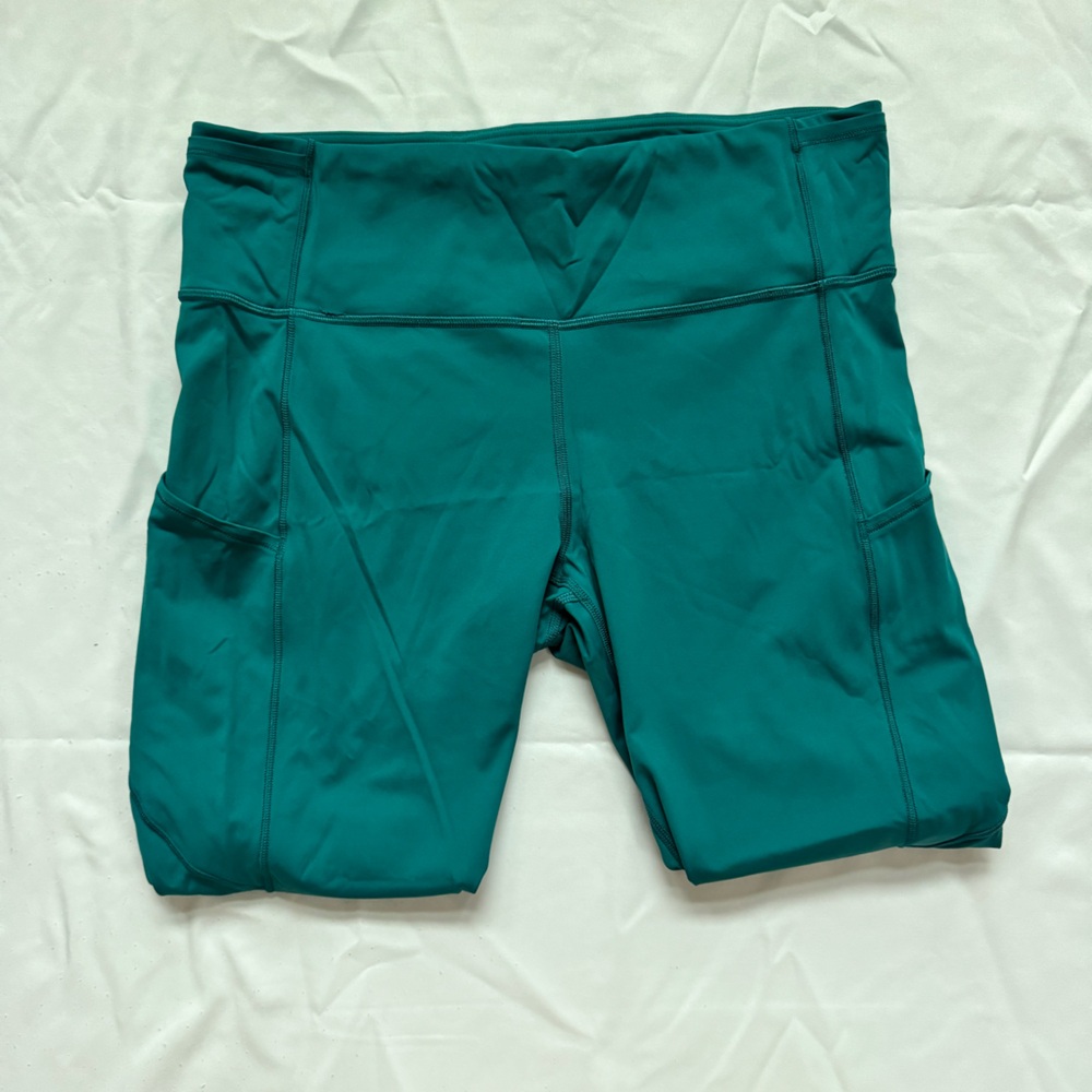 Lululemon Teal Speed Up Tights 25” Size 12